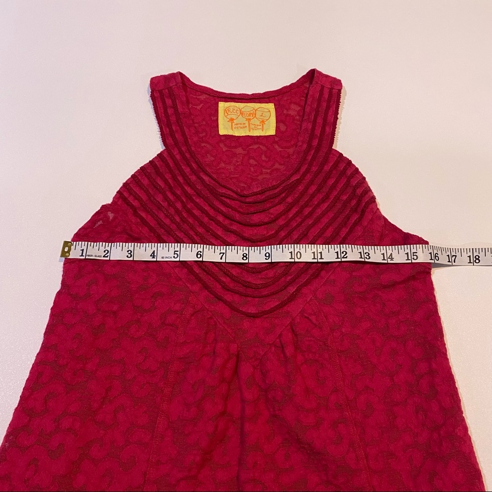 Free People Raspberry Magenta Lace Stretch Tank Top - Picture 9 of 11